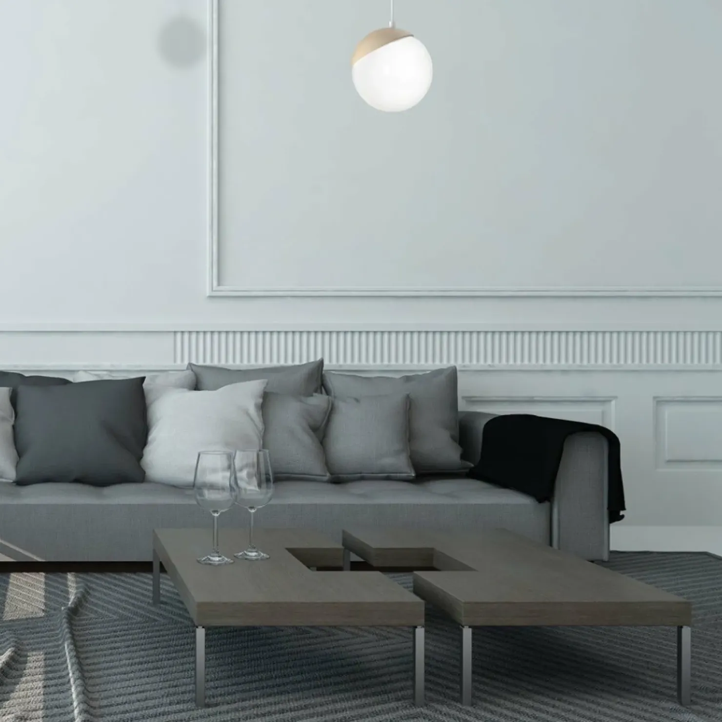 Store Sklep Kaja Lampa wisząca z dekoracyjnym podkloszem MLP5424 z serii SFERA WOOD | Kaja Oświet