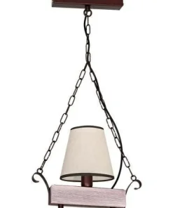 Lampa wisząca z drewnem i abażurem LX 42-8726 ADRIA | Kaja Oświetlenie*Sklep Kaja Cheap