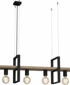 Shop Sklep Kaja Lampa wisząca z drewnianą listwą, nad stół LX 0424 z serii SHELF