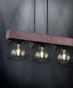 Discount Sklep Kaja Lampa wisząca z drewnianą listwą, nad stół SIG 31574 z serii MILAN