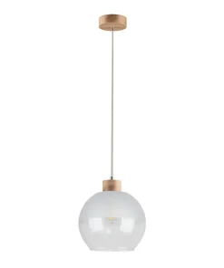 Cheap Sklep Kaja Lampa wisząca z drewnianą oprawką i podsufitką 1860174 LINEA | Kaja