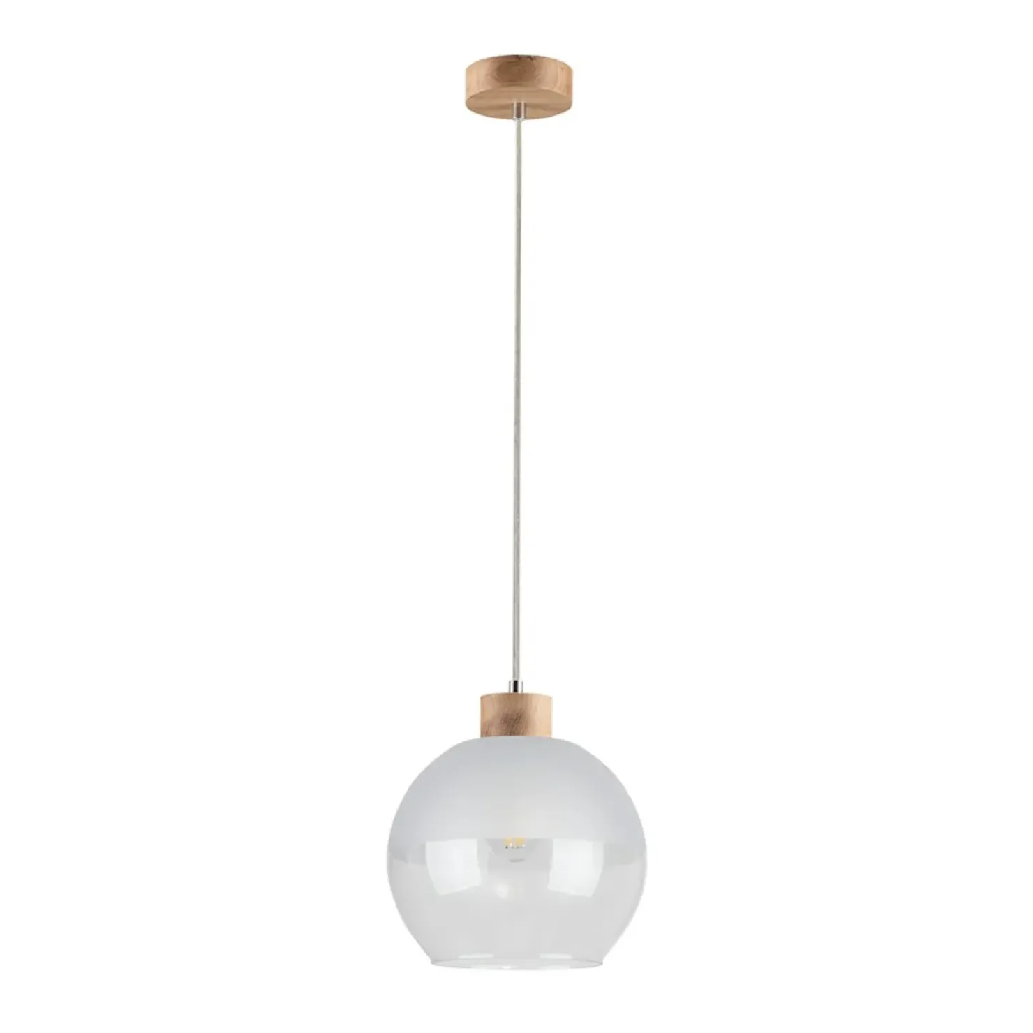 Cheap Sklep Kaja Lampa wisząca z drewnianą oprawką i podsufitką 1860174 LINEA | Kaja