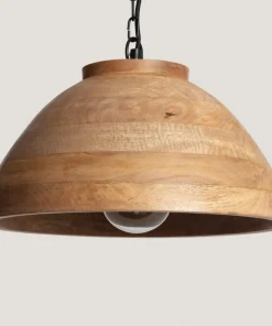 Outlet Sklep Kaja Lampa wisząca z drewnianym abażurem ABR-NLW35-BH-E27 BOHO | Kaja brązowy