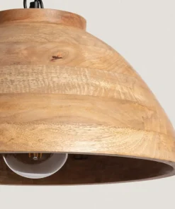 Outlet Sklep Kaja Lampa wisząca z drewnianym abażurem ABR-NLW35-BH-E27 BOHO | Kaja brązowy