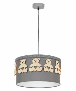 New Sklep Kaja Lampa wisząca z drewnianymi misiami MLP4961 MIŚ | Kaja Oświetlenie