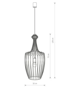 Store Sklep Kaja Lampa wisząca z drucianym kloszem na duży gwint 8847 | Kaja czarny