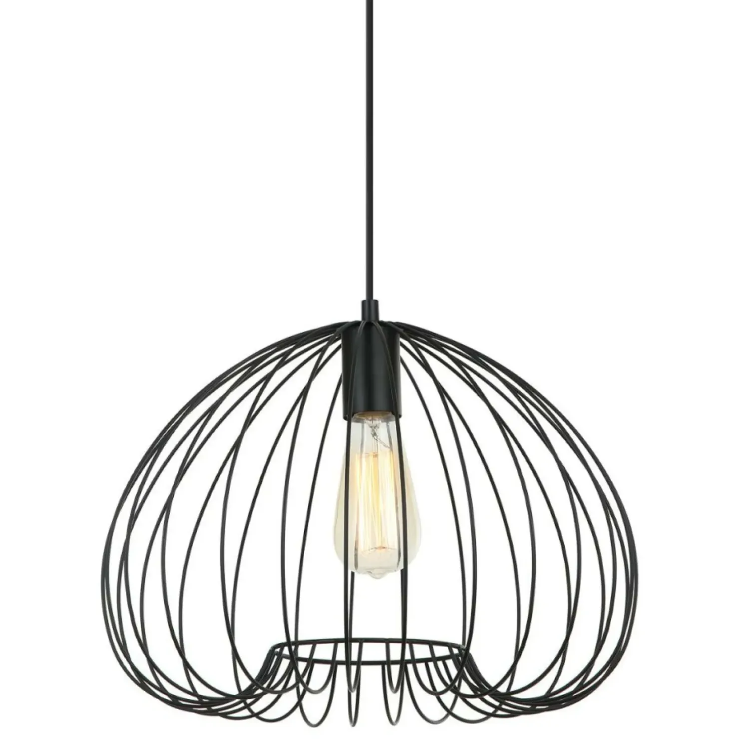 Best Sale Sklep Kaja Lampa wisząca z drucianym kloszem MDM-4583-1 BK MEDDI | Kaja