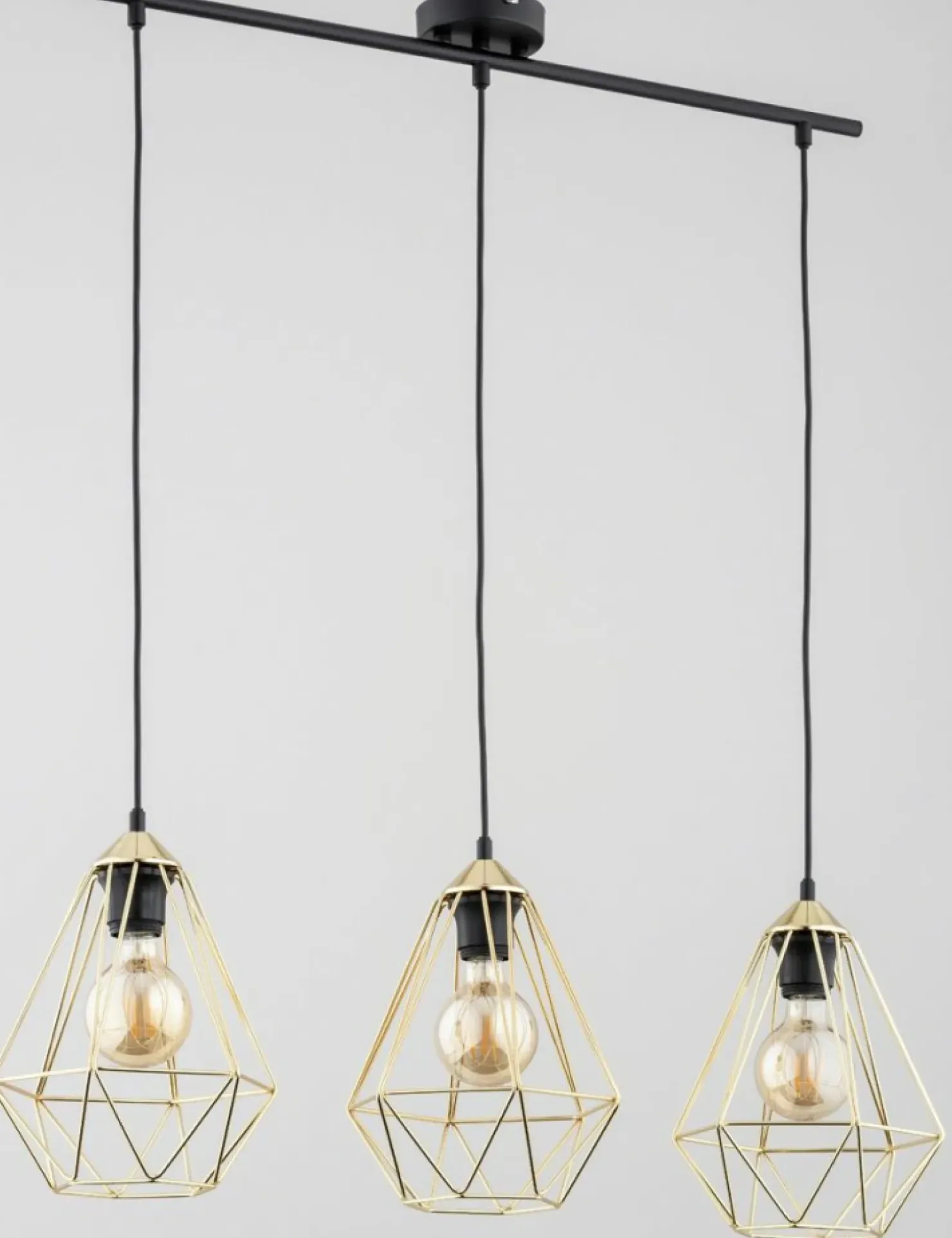 Store Sklep Kaja Lampa wisząca z drucianymi, złotymi kloszami AL 62241 KOSMOS | Kaja