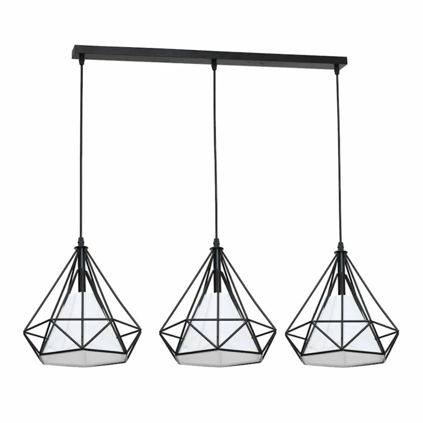 Sale Sklep Kaja Lampa wisząca z drucianymi kloszami ML162 TRIANGOLO | Kaja Oświetlenie czarny