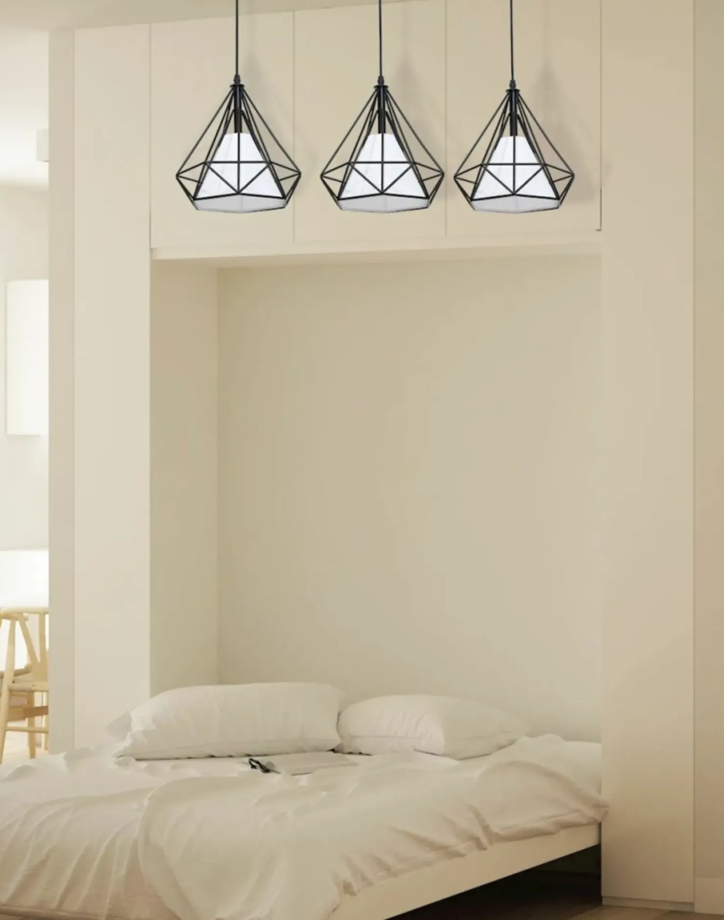 Sale Sklep Kaja Lampa wisząca z drucianymi kloszami ML162 TRIANGOLO | Kaja Oświetlenie czarny