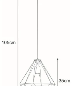 Best Sale Sklep Kaja Lampa wisząca z dużym, drucianym kloszem K-4000 MARKO | Kaja czarny