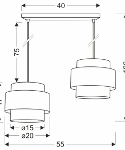 Lampa wisząca z dwoma dekoracyjnymi abażurami 32-18434 z serii HARE | Kaja Oświe*Sklep Kaja Best Sale