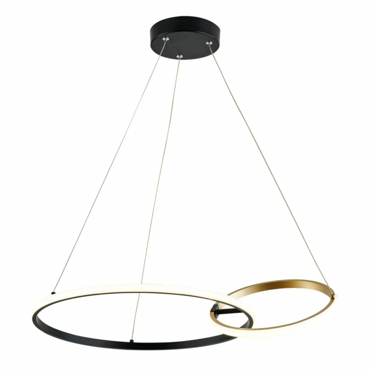 Outlet Sklep Kaja Lampa wisząca z dwoma kołami LED, do salonu 20002P-GD RANDO | Kaja