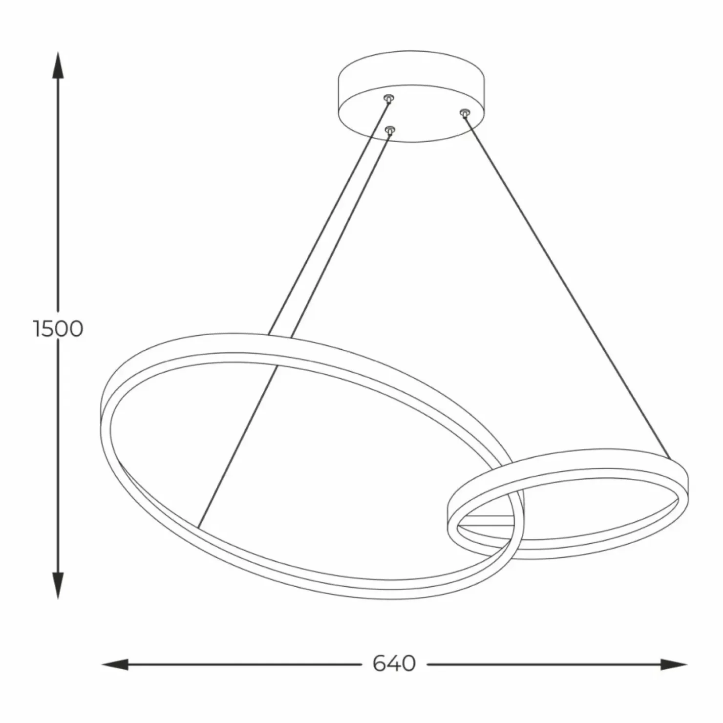 Outlet Sklep Kaja Lampa wisząca z dwoma kołami LED, do salonu 20002P-GD RANDO | Kaja