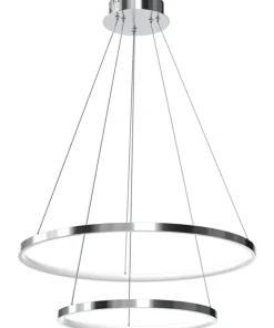 Clearance Sklep Kaja Lampa wisząca z dwoma okręgami, kolor chrom ML7943 z serii ROTONDA | Kaja Oświet