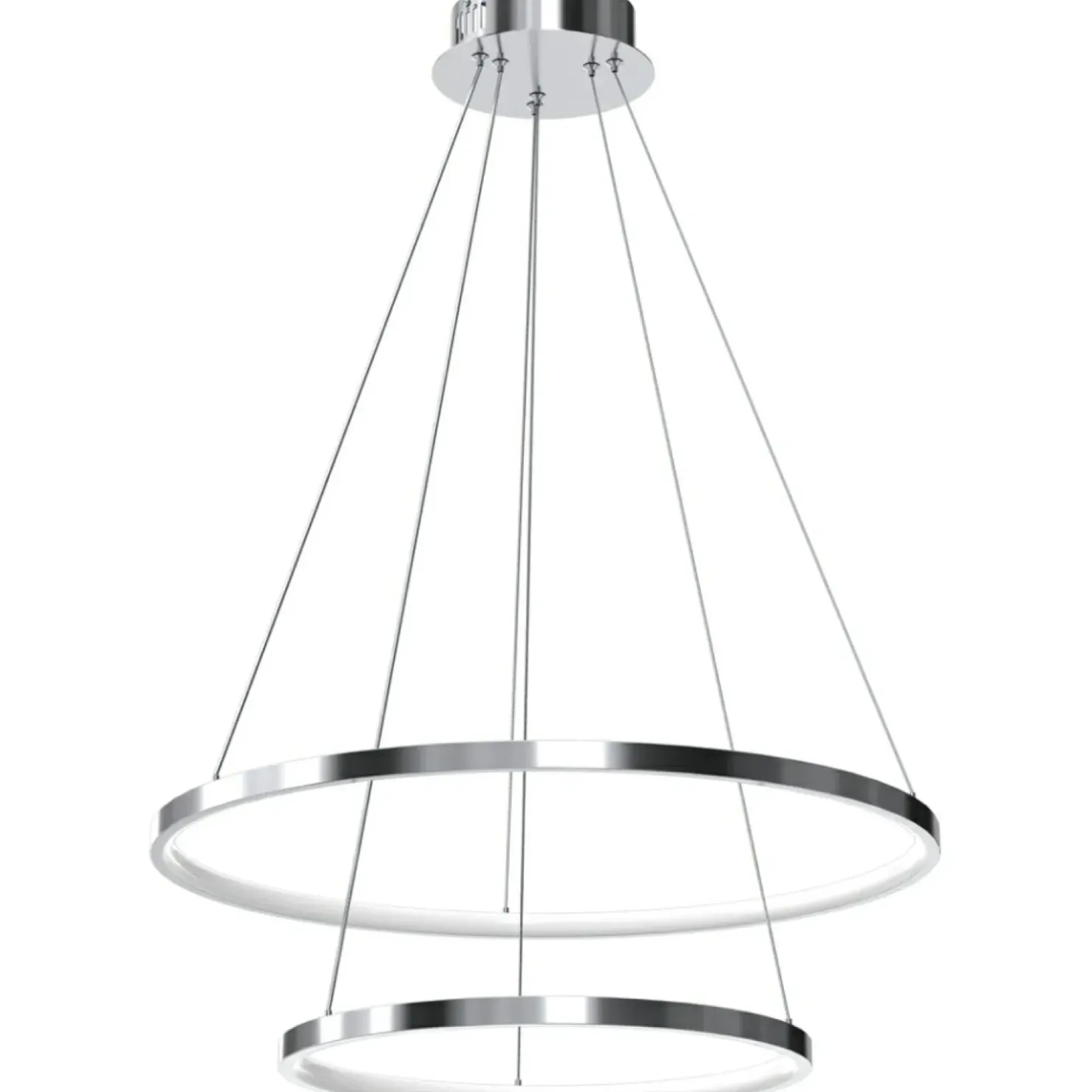 Clearance Sklep Kaja Lampa wisząca z dwoma okręgami, kolor chrom ML7943 z serii ROTONDA | Kaja Oświet