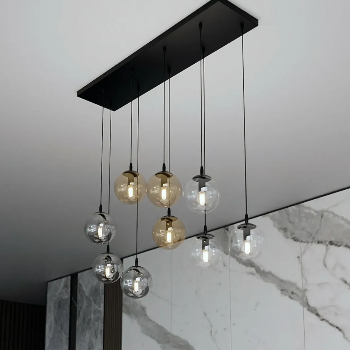 Cheap Sklep Kaja Lampa wisząca z dwukolorowymi kloszami 714/9M1 | Kaja Oświetlenie