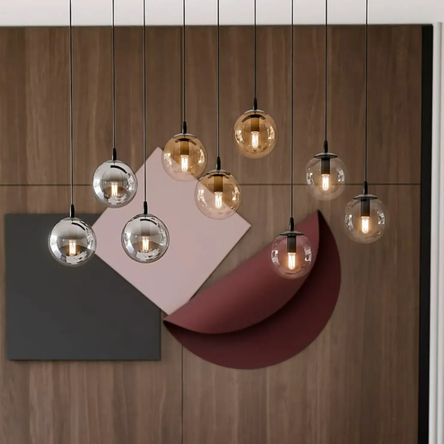 Cheap Sklep Kaja Lampa wisząca z dwukolorowymi kloszami 714/9M1 | Kaja Oświetlenie