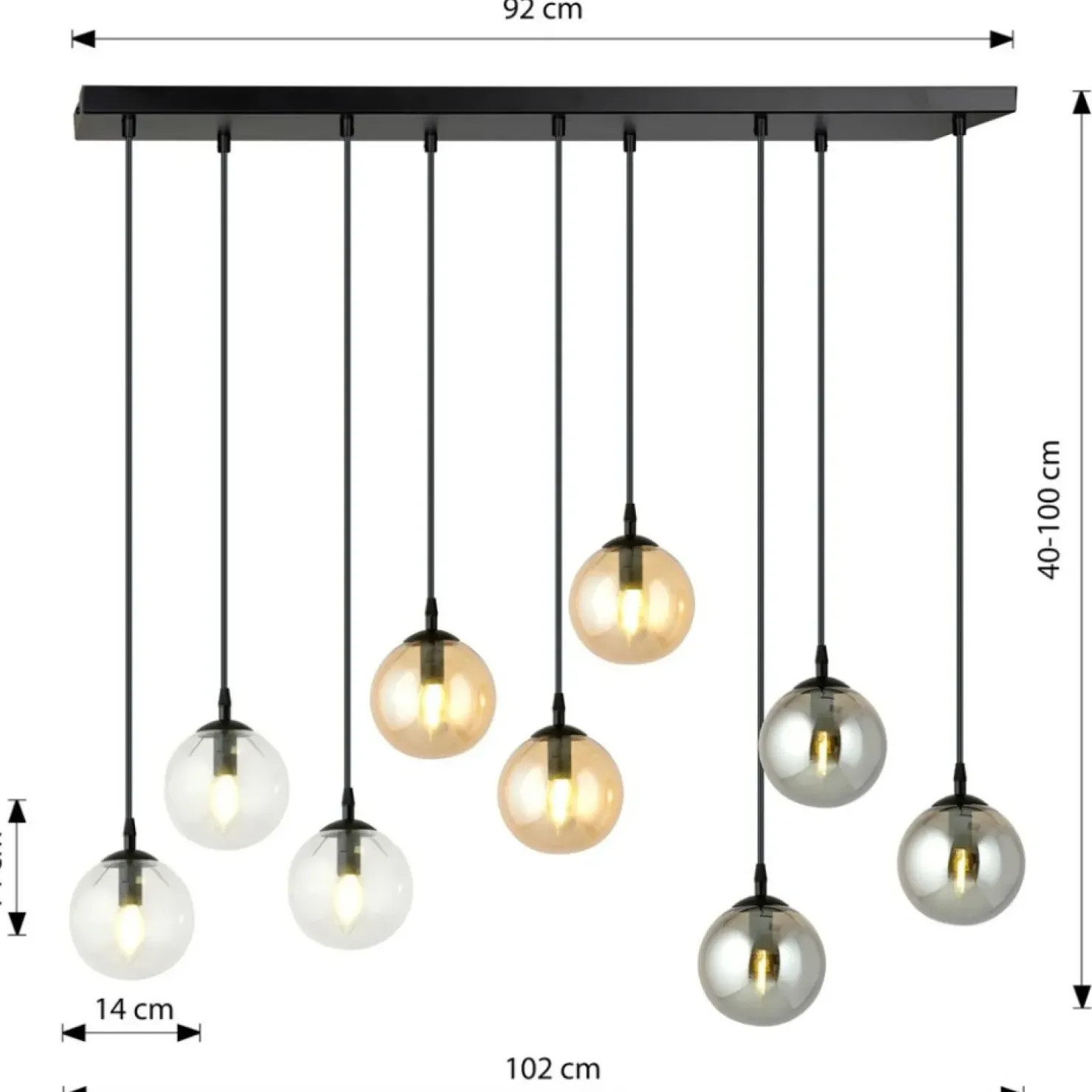 Cheap Sklep Kaja Lampa wisząca z dwukolorowymi kloszami 714/9M1 | Kaja Oświetlenie
