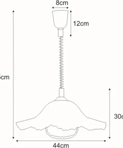 Lampa wisząca z falowanym kloszem K-3260 LAMBADA | Kaja Oświetlenie*Sklep Kaja Fashion