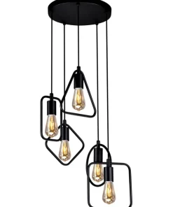 Sale Sklep Kaja Lampa wisząca z geometrycznymi oprawkami K-3931 GEO | Kaja Oświetlenie czarny