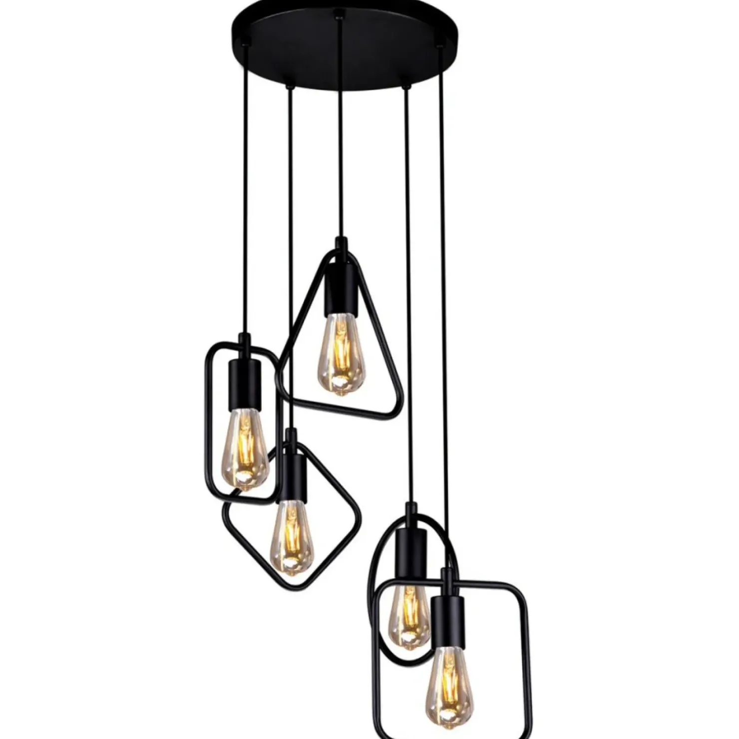 Sale Sklep Kaja Lampa wisząca z geometrycznymi oprawkami K-3931 GEO | Kaja Oświetlenie czarny