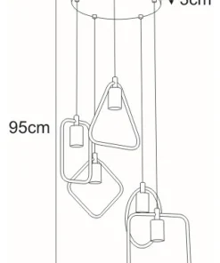 Sale Sklep Kaja Lampa wisząca z geometrycznymi oprawkami K-3931 GEO | Kaja Oświetlenie czarny