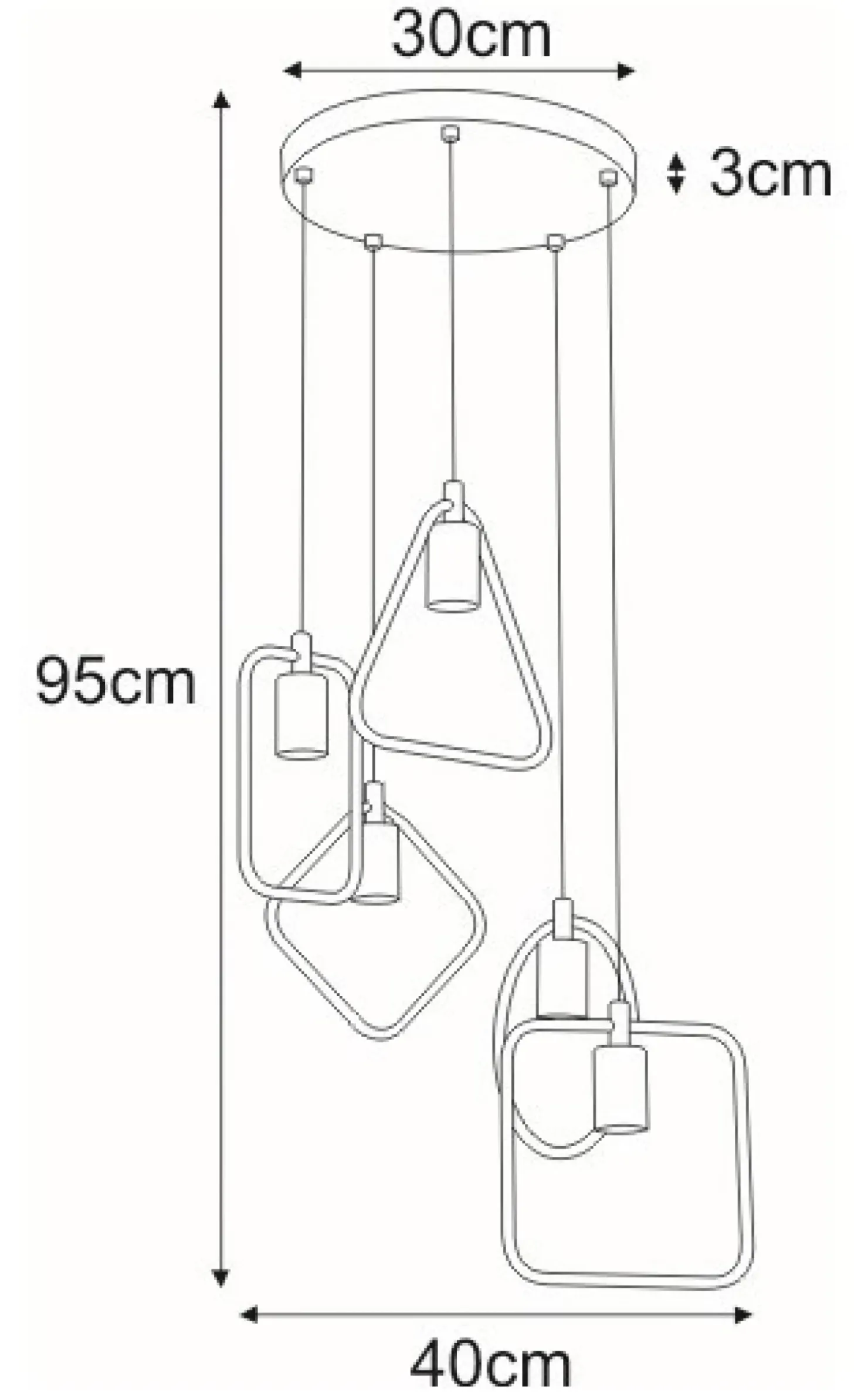 Sale Sklep Kaja Lampa wisząca z geometrycznymi oprawkami K-3931 GEO | Kaja Oświetlenie czarny