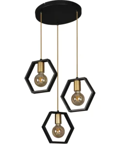 Shop Sklep Kaja Lampa wisząca z geometrycznymi kloszami K-4722 HONEY | Kaja