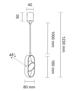 Store Sklep Kaja Lampa wisząca z jednym światłem LED 4000K ANT 8537 FUROKU | Kaja