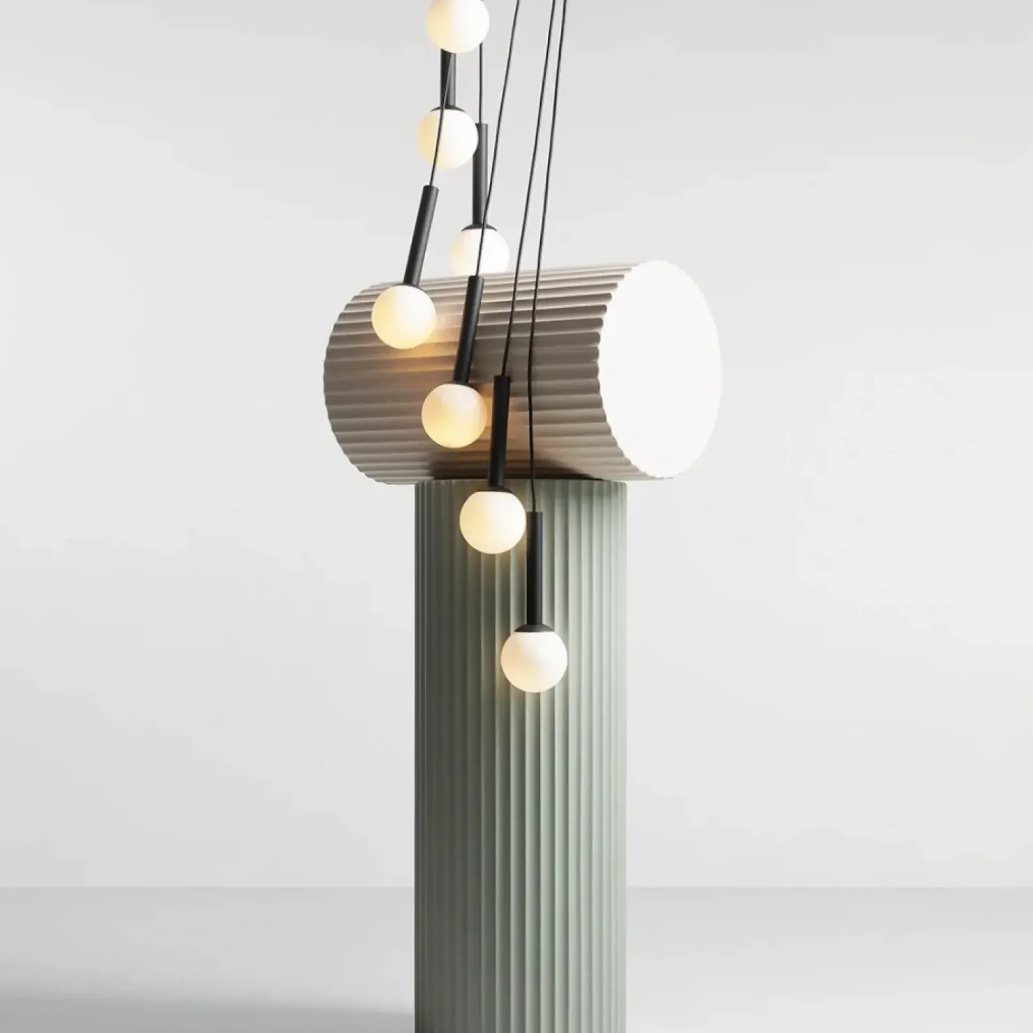 Best Sale Sklep Kaja Lampa wisząca z kaskadą białych, okrągłych kloszy 1117N1 z serii RIU Zadzwońporabattel.783200183(8-16)/mailsklep@kaja.com.pl