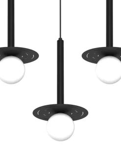New Sklep Kaja Lampa wisząca z kloszami i czarnymi przysłonami MLP8914 z serii FUTURA | Kaja Oś