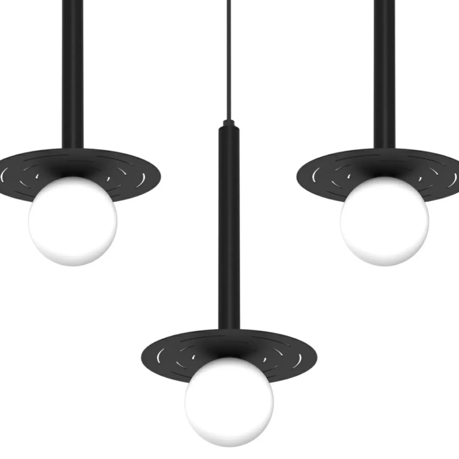 New Sklep Kaja Lampa wisząca z kloszami i czarnymi przysłonami MLP8914 z serii FUTURA | Kaja Oś