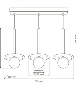 New Sklep Kaja Lampa wisząca z kloszami i czarnymi przysłonami MLP8914 z serii FUTURA | Kaja Oś