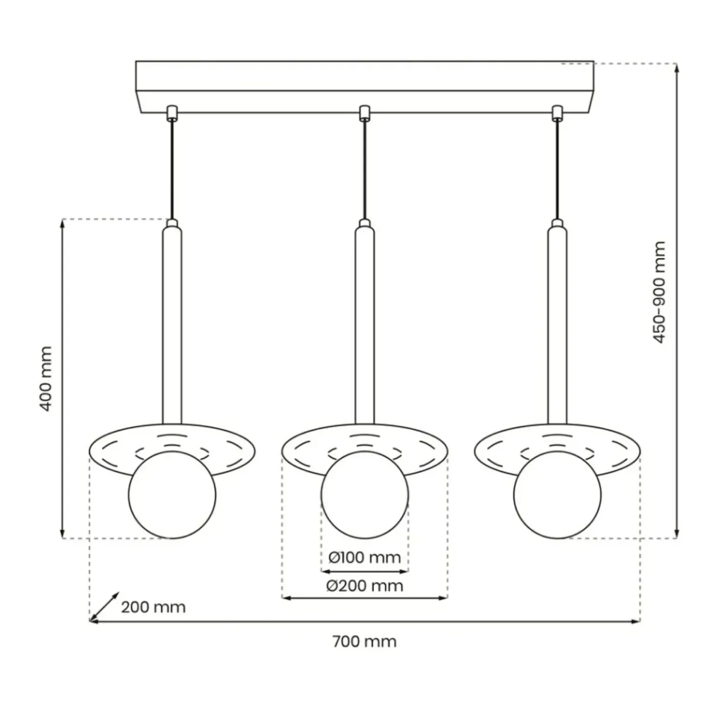 New Sklep Kaja Lampa wisząca z kloszami i czarnymi przysłonami MLP8914 z serii FUTURA | Kaja Oś