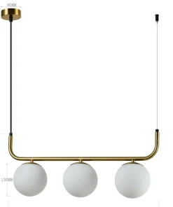 New Sklep Kaja Lampa wisząca z kloszami, nad wyspę LP-005/3L GD ALISA | Kaja