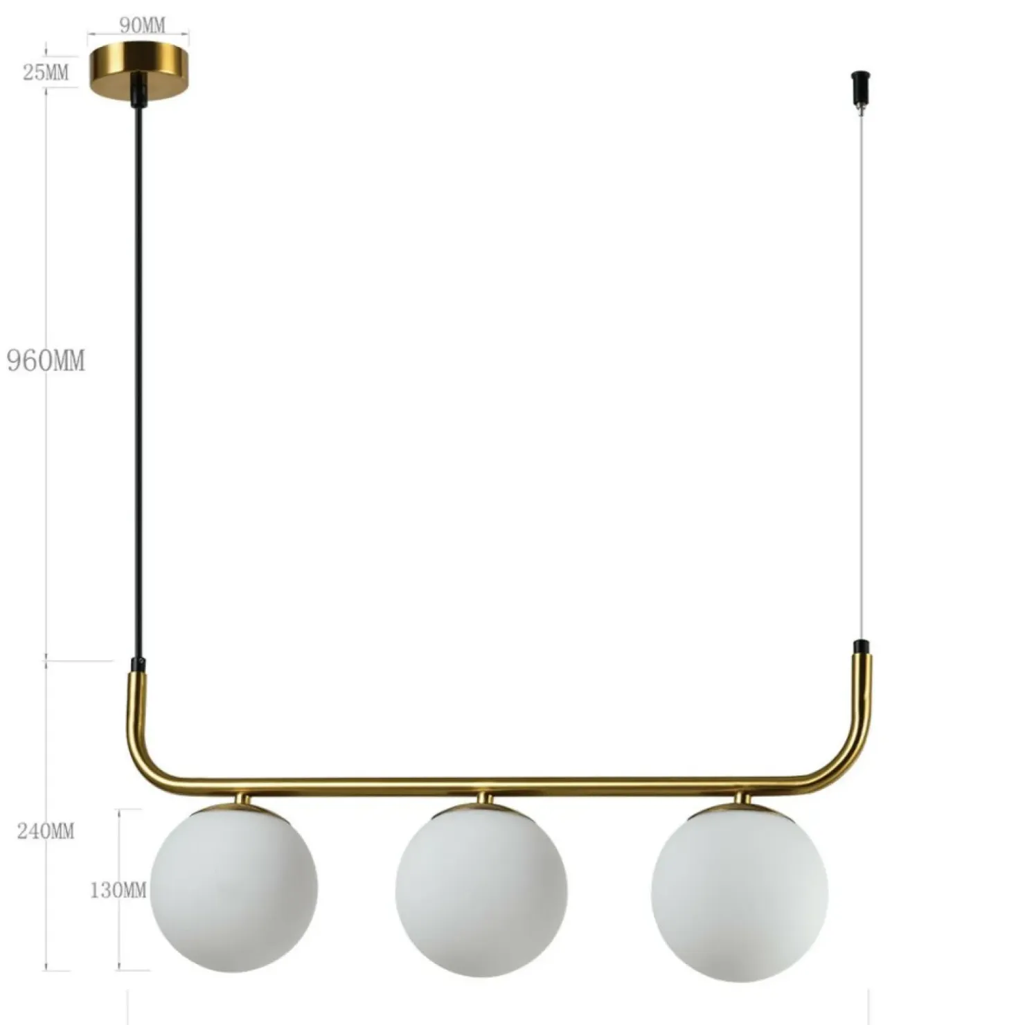 New Sklep Kaja Lampa wisząca z kloszami, nad wyspę LP-005/3L GD ALISA | Kaja