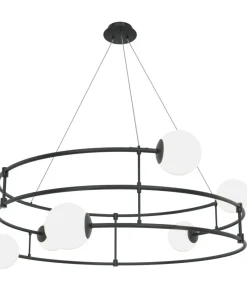 Best Sale Sklep Kaja Lampa wisząca z kloszami ułożona w okrąg MOD317PL-06B z serii BALANCE czarny
