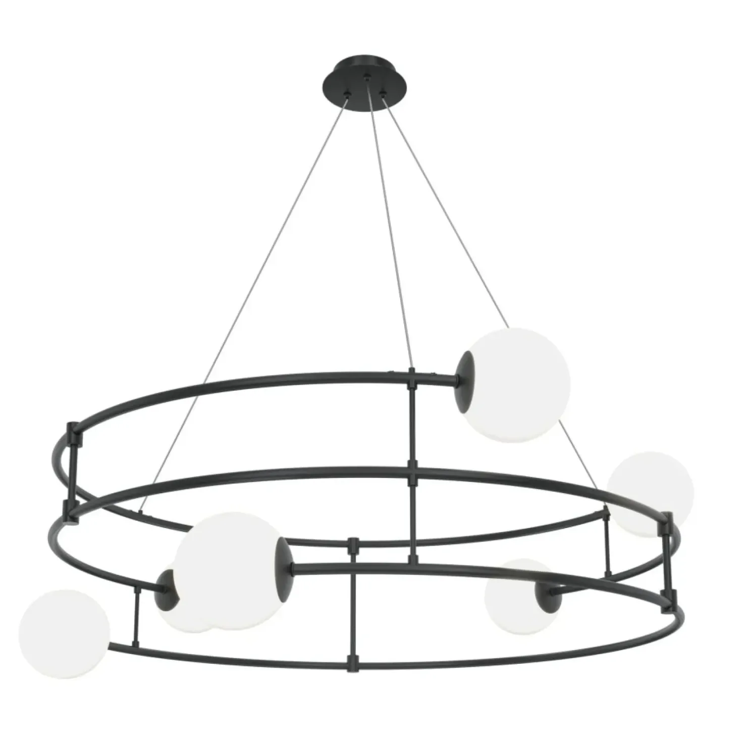 Best Sale Sklep Kaja Lampa wisząca z kloszami ułożona w okrąg MOD317PL-06B z serii BALANCE czarny