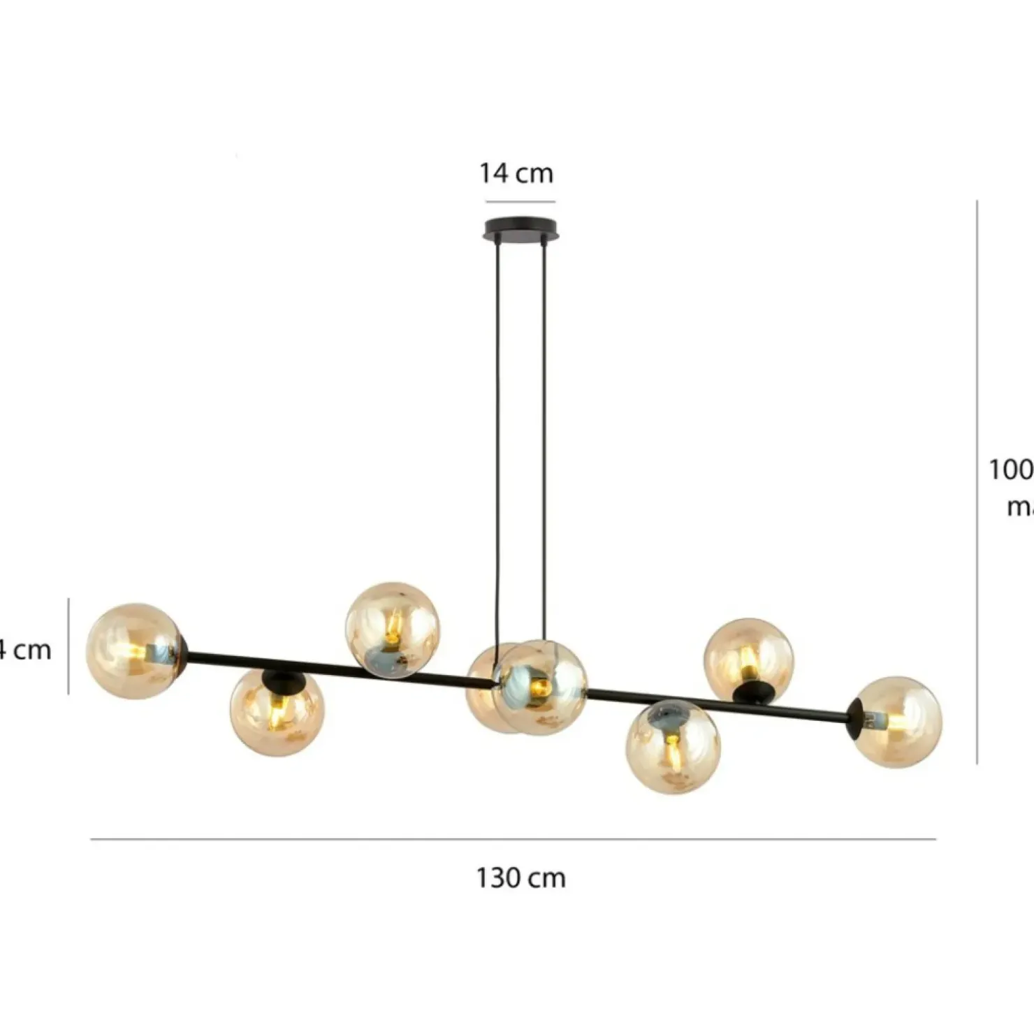 Outlet Sklep Kaja Lampa wisząca z kloszami w kolorze miodu 876/8 | Kaja Oświetlenie