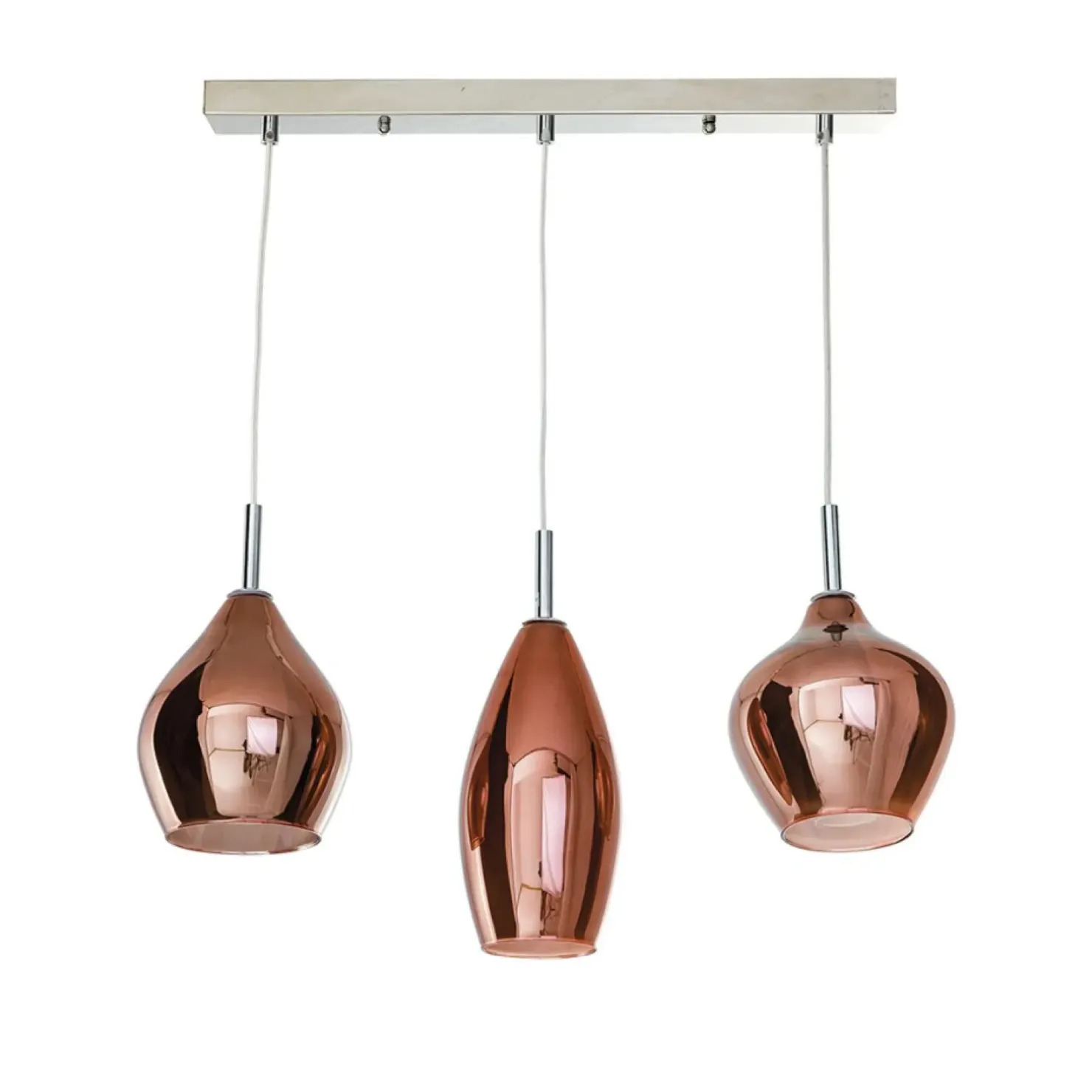 Clearance Sklep Kaja Lampa wisząca z kloszami w kolorze miedzi AZ3078 AMBER | Kaja miedziany