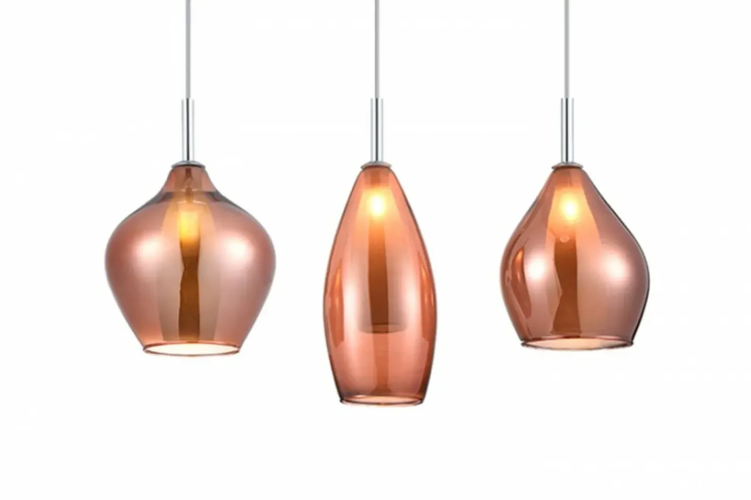 Clearance Sklep Kaja Lampa wisząca z kloszami w kolorze miedzi AZ3078 AMBER | Kaja miedziany