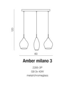 Clearance Sklep Kaja Lampa wisząca z kloszami w kolorze miedzi AZ3078 AMBER | Kaja miedziany