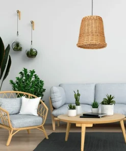 Outlet Sklep Kaja Lampa wisząca z kloszem z naturalnego materiału MLP7990 z serii VIMINI | Kaja Oś