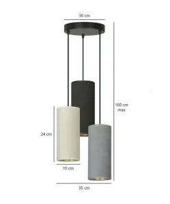 Clearance Sklep Kaja Lampa wisząca z kolorowymi abażurami 1068/3PREM BENTE PREMIUM | Kaja