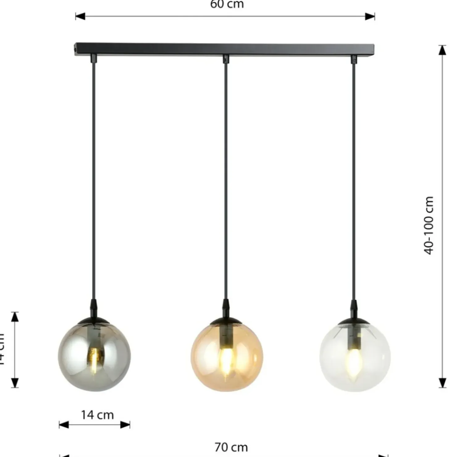 Cheap Sklep Kaja Lampa wisząca z kolorowymi kloszami 714/3 | Kaja Oświetlenie