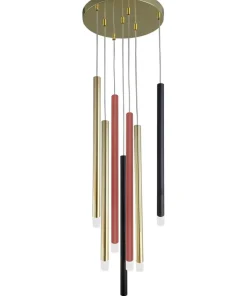 Discount Sklep Kaja Lampa wisząca z kolorowymi tubami LP-894/7P MIXED LUNGO | Kaja