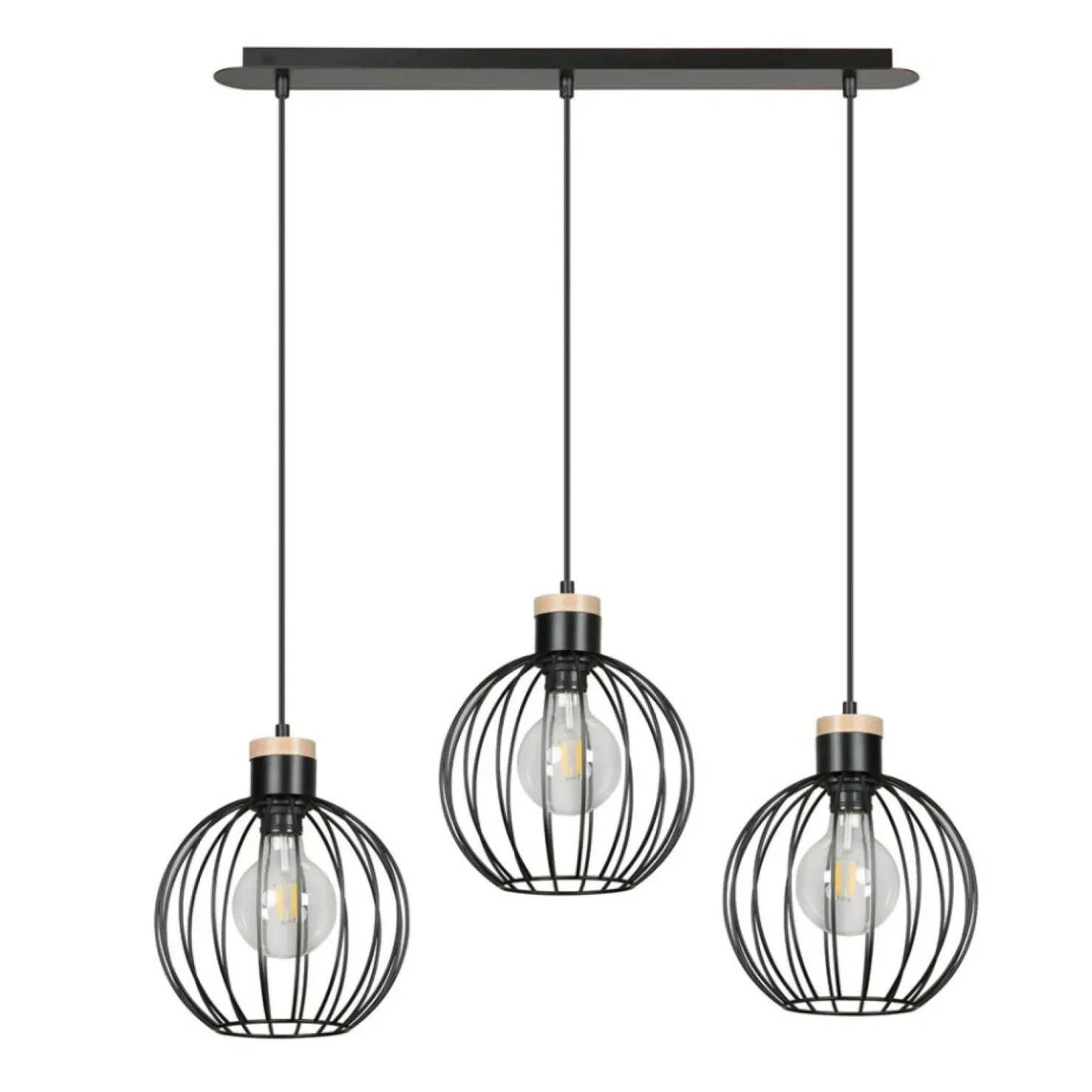 Store Sklep Kaja Lampa wisząca z kulistym drucianym kloszem 754/3 | Kaja Oświetlenie czarny