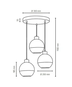 Sale Sklep Kaja Lampa wisząca z kulistymi, ozdobnymi kloszami 1860374R LINEA | Kaja