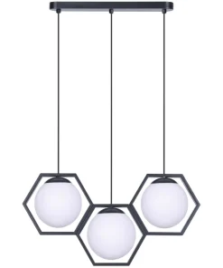 Discount Sklep Kaja Lampa wisząca z matowymi kloszami w ramkach K-4786 | Kaja Oświetlenie